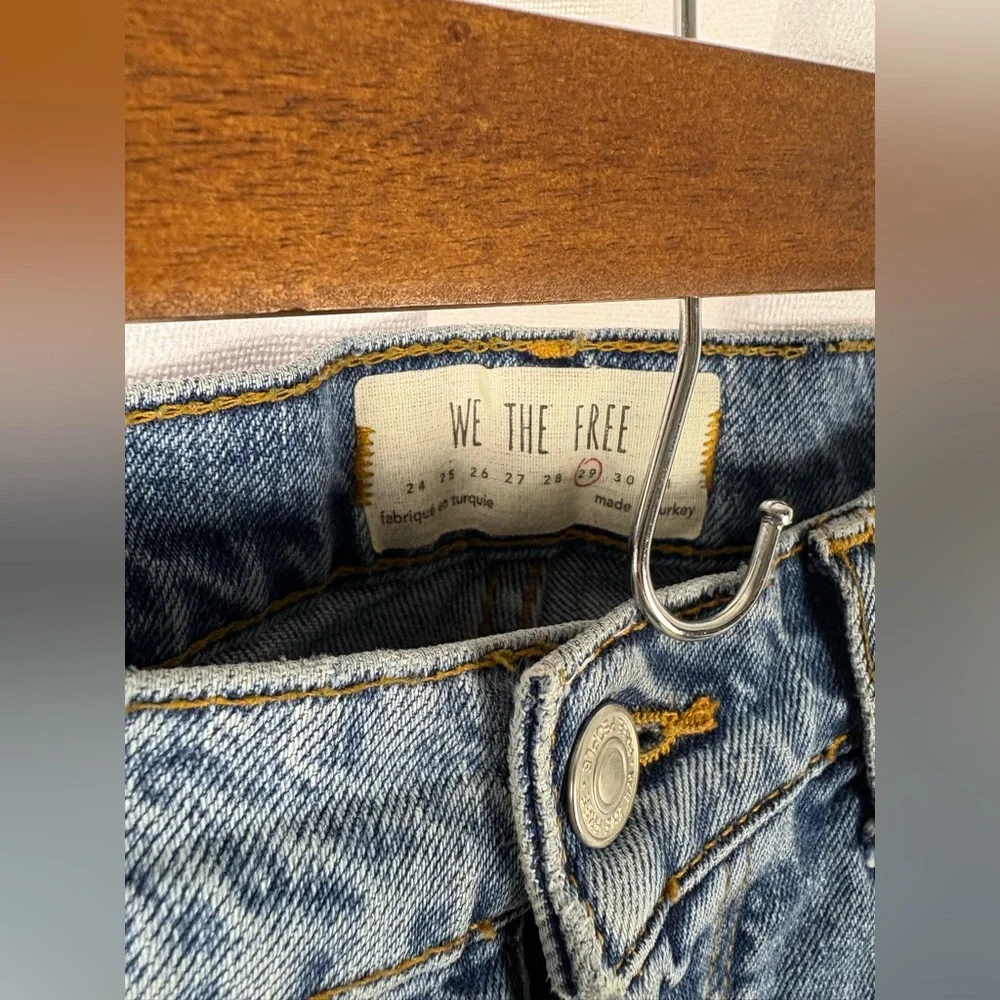 Free‎ People Jeans Womens 29 Blue We The Free Button-Fly Denim Straight Leg 621